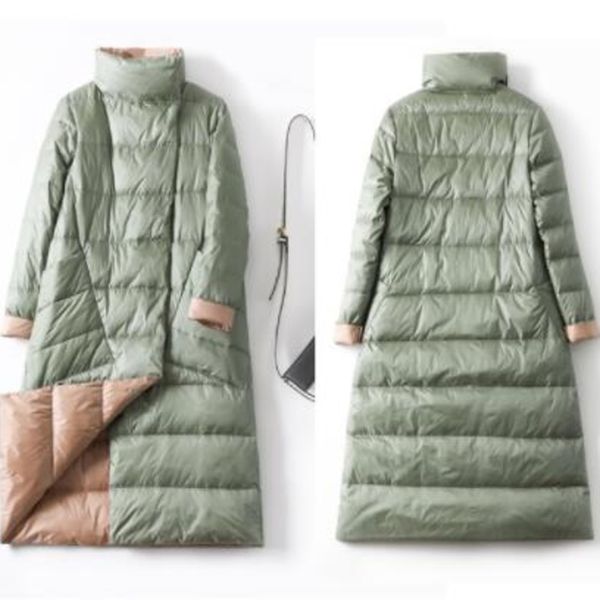 ftlzz women double sided down long jacket double breasted snow outwear warm parka stand collar lapel 90% white duck down coat c1204, Black
ftlzz women double sided down long jacket double breasted snow outwear warm parka stand collar lapel 90% white duck down coat c1204, Black