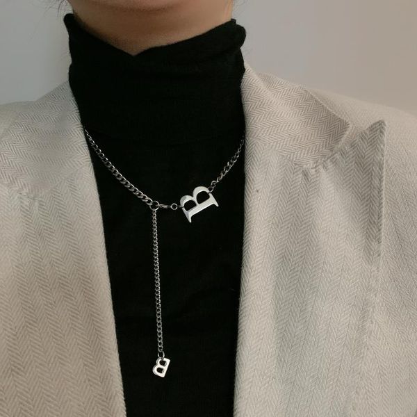 fashion new titanium steel size b letter chain necklace female simple wild hip-hop clavicle chain sale, Silver
fashion new titanium steel size b letter chain necklace female simple wild hip-hop clavicle chain sale, Silver