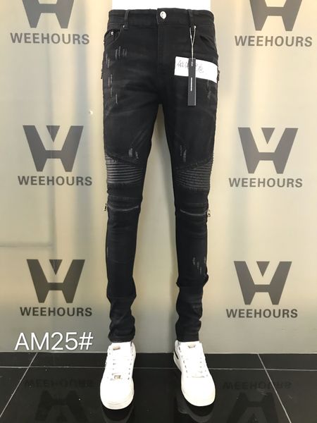 men's and women's casual hip-hop jeans currently designer luxury pants am25-27, Blue
men's and women's casual hip-hop jeans currently designer luxury pants am25-27, Blue