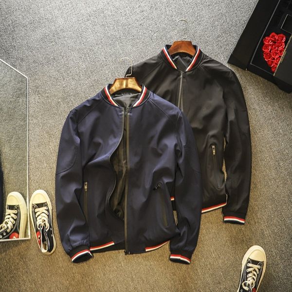 american baseball neck bomber jacket fall men's fashion casual minimalist baseball neck bomber jacket, Black;brown
american baseball neck bomber jacket fall men's fashion casual minimalist baseball neck bomber jacket, Black;brown