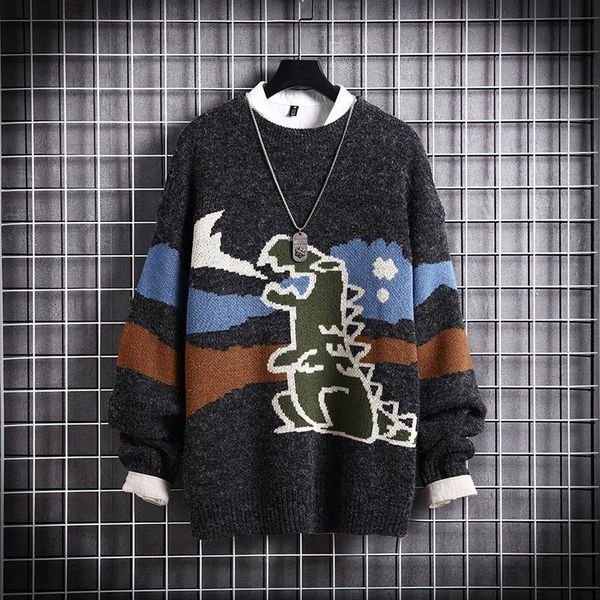 mens autumn casual sweaters fit knitted dinosaur pattern slim sweaters cotton long sleeve round collar male warm pullovers, White;black
mens autumn casual sweaters fit knitted dinosaur pattern slim sweaters cotton long sleeve round collar male warm pullovers, White;black