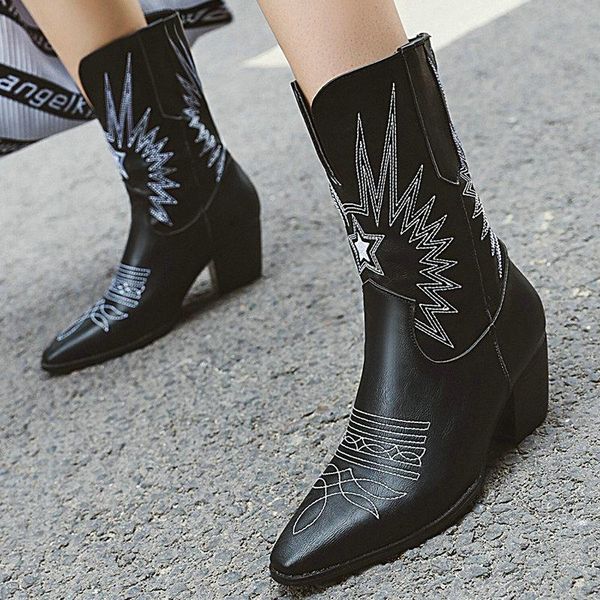 autumn winter nude boots european and american style ladies boots embroidery pointed western women shoes, Black
autumn winter nude boots european and american style ladies boots embroidery pointed western women shoes, Black