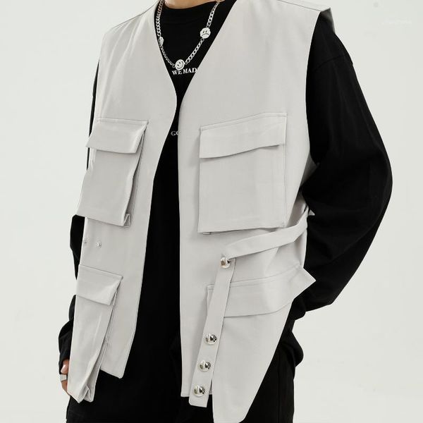 male streetwear hip hop function vest coat waistcoat men multiple pockets cargo vest sleeveless jacket1, Black;white
male streetwear hip hop function vest coat waistcoat men multiple pockets cargo vest sleeveless jacket1, Black;white