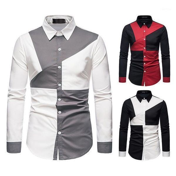 2021 new hollow european size men's trend splicing asymmetric long-sleeved shirt western denim shirt slim fit social dress1, White;black
2021 new hollow european size men's trend splicing asymmetric long-sleeved shirt western denim shirt slim fit social dress1, White;black