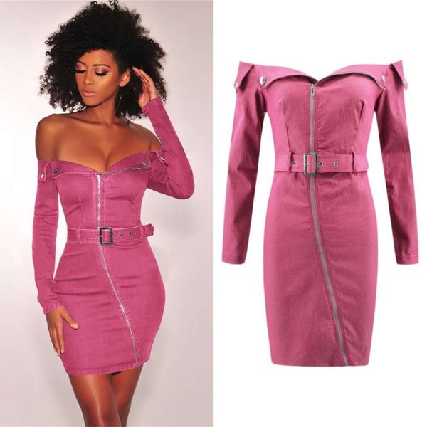 long new skirt brassiere sleeve zipper denim drs 2169, Black;gray 
long new skirt brassiere sleeve zipper denim drs 2169, Black;gray