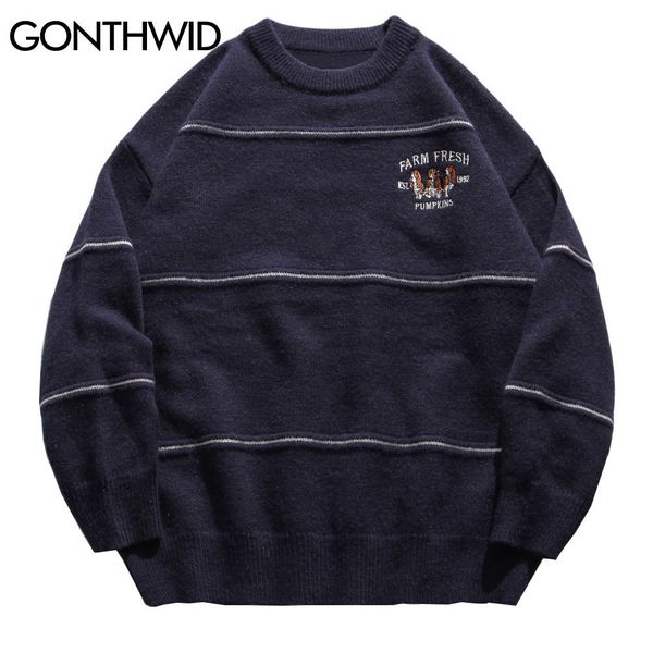 gonthwid harajuku emroidery dogs knitted stripe sweaters jumpers streetwear hip hop fashion casual pullover knitwear 201123, White;black
gonthwid harajuku emroidery dogs knitted stripe sweaters jumpers streetwear hip hop fashion casual pullover knitwear 201123, White;black
