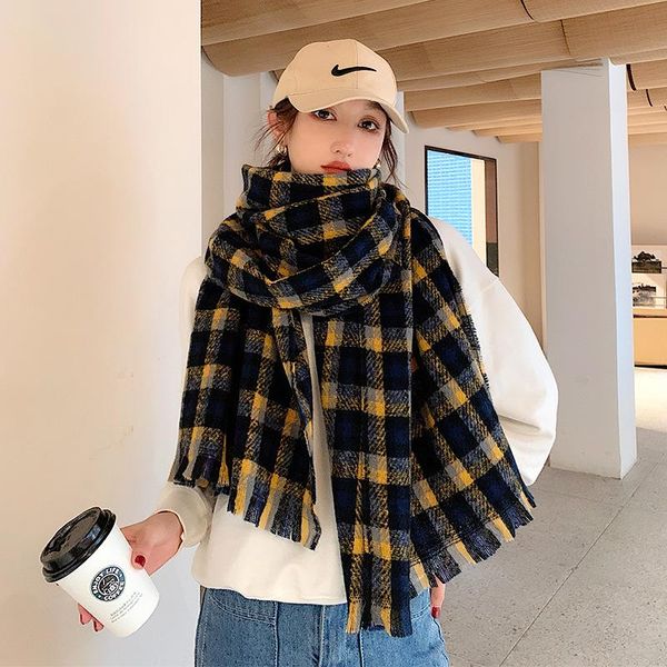 2020 new scarf women winter korean version of wild check double-sided imitation cashmere student scarf long shawl thickening, Blue;gray
2020 new scarf women winter korean version of wild check double-sided imitation cashmere student scarf long shawl thickening, Blue;gray