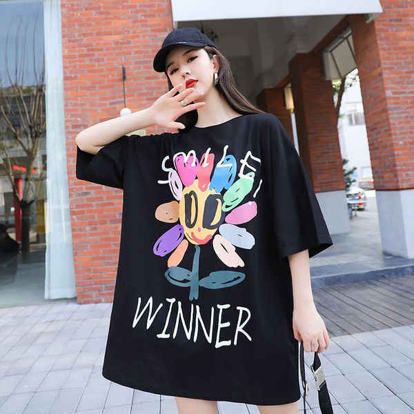 ins fashion personalized graffiti small daisy smiling face print for women bm loose large medium length t-shirt 200kg women's wear, Black;gray
ins fashion personalized graffiti small daisy smiling face print for women bm loose large medium length t-shirt 200kg women's wear, Black;gray