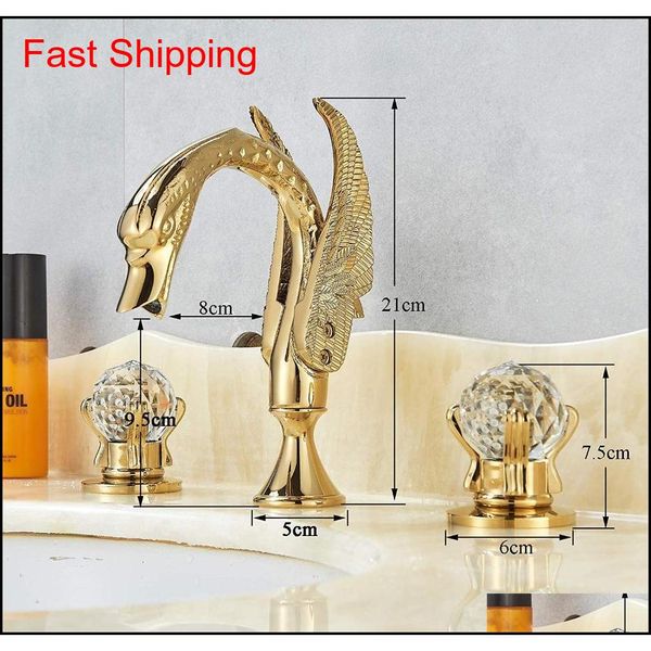 wholesale and retail widespread bathroom sink tap polished gold swan two glass handles 3 hol qylluj sports2010
wholesale and retail widespread bathroom sink tap polished gold swan two glass handles 3 hol qylluj sports2010