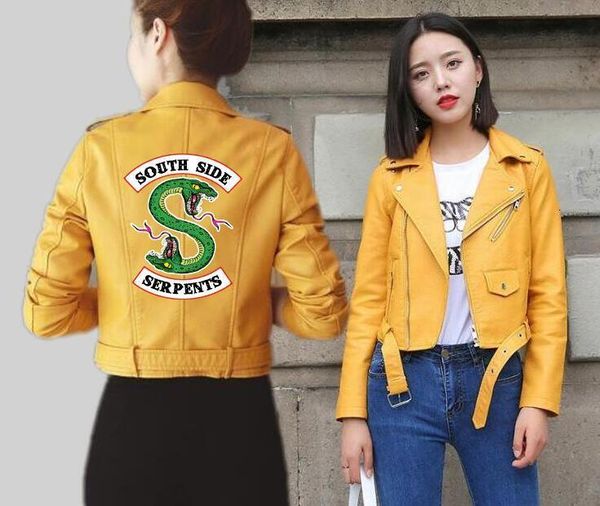 bf 2019 riverdale women pu leather jacket fashion motorcycle jacket short southside serpents artificial leather motorcycle coat, Black;brown
bf 2019 riverdale women pu leather jacket fashion motorcycle jacket short southside serpents artificial leather motorcycle coat, Black;brown