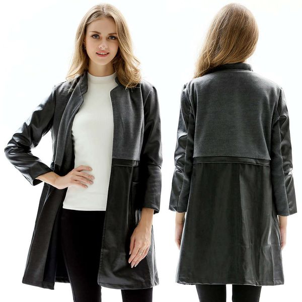 autumn and winter 2021 new large women's black long collar slim fitting leather coat jr1604
autumn and winter 2021 new large women's black long collar slim fitting leather coat jr1604