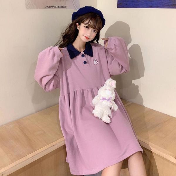 autumn winter women dress sweet girl preppy style cute student pink dress collar female bing vestido de mujer 2020 hot, Black;gray 
autumn winter women dress sweet girl preppy style cute student pink dress collar female bing vestido de mujer 2020 hot, Black;gray
