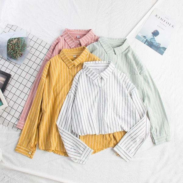 vertical stripe white shirt women's blouses casual long sleeve loose clothes korean lapel preppy shirts chic fall blusas
vertical stripe white shirt women's blouses casual long sleeve loose clothes korean lapel preppy shirts chic fall blusas