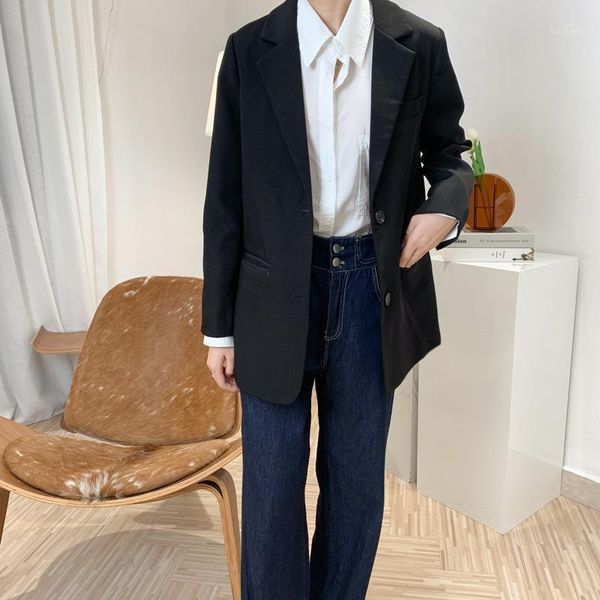 vintage women loose blazer casual single collar autumn spring clothing female long sleeve outfits for office lady1, White;black
vintage women loose blazer casual single collar autumn spring clothing female long sleeve outfits for office lady1, White;black