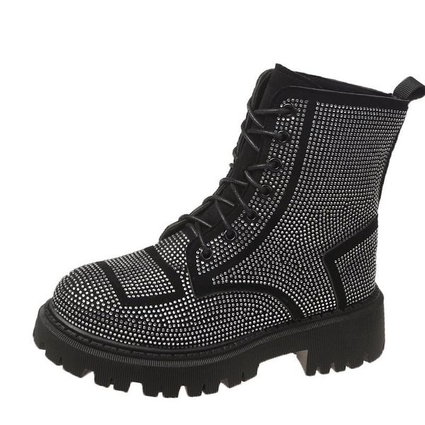2021 the new shiny silver crystal square heel women's boots lace up ladies platform don't slip shoes 7zev, Black
2021 the new shiny silver crystal square heel women's boots lace up ladies platform don't slip shoes 7zev, Black
