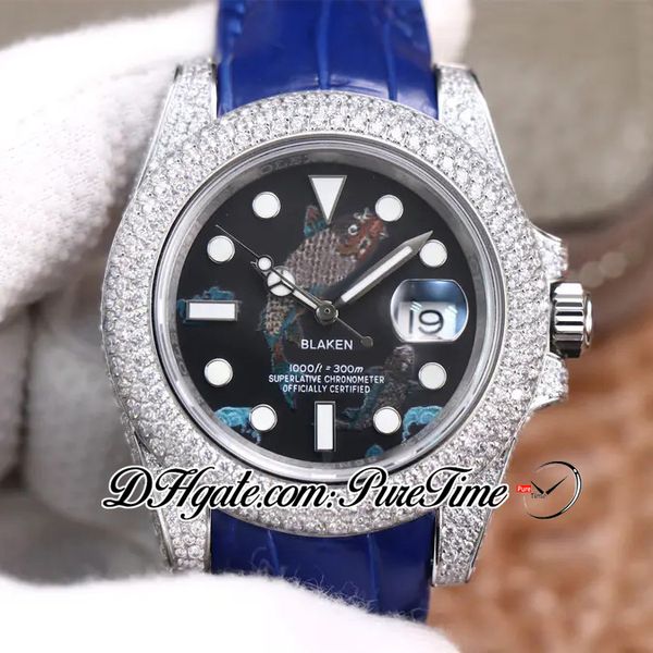 twf swiss eta2824 automatic mens watch 904l steel diamonds case blaken black dial blue leather edition 116610 puretime (strap) f6, Slivery;brown
twf swiss eta2824 automatic mens watch 904l steel diamonds case blaken black dial blue leather edition 116610 puretime (strap) f6, Slivery;brown