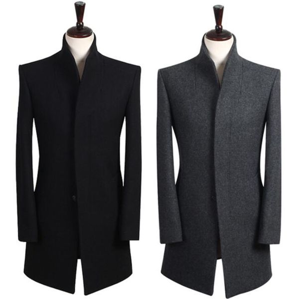 men's wool & blends single breasted woolen coat men trench coats long sleeves overcoat mens cashmere casaco masculino stand collar engl, Black
men's wool & blends single breasted woolen coat men trench coats long sleeves overcoat mens cashmere casaco masculino stand collar engl, Black