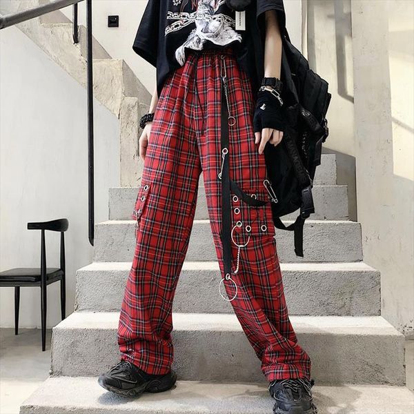 harajuku plaid streetwear chain women jogger pants punk loose casual pockets hip hop trousers straight vintage pants, Black;white
harajuku plaid streetwear chain women jogger pants punk loose casual pockets hip hop trousers straight vintage pants, Black;white