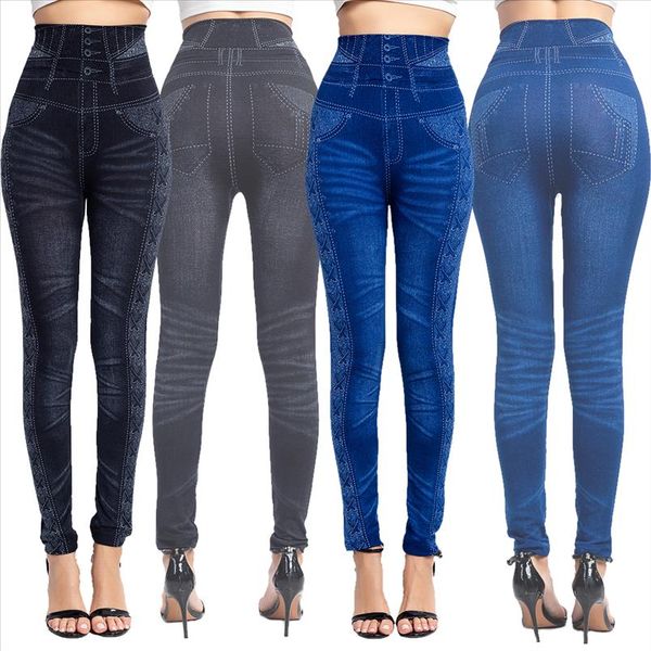 women push up seamless high waist jeans leggings women spring elastic faux denim jeggings pants leggins mujer 3xl, Black
women push up seamless high waist jeans leggings women spring elastic faux denim jeggings pants leggins mujer 3xl, Black
