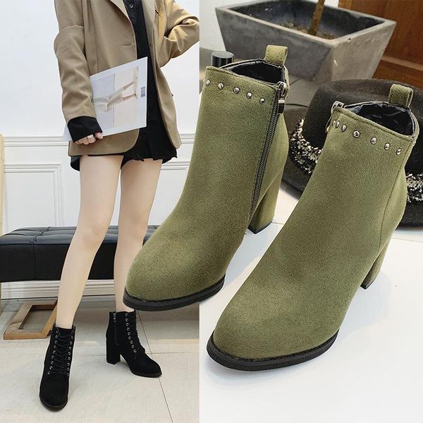 women's boots england wind high-heeled short rivets large size fashion wild ankle 35-43, Black
women's boots england wind high-heeled short rivets large size fashion wild ankle 35-43, Black