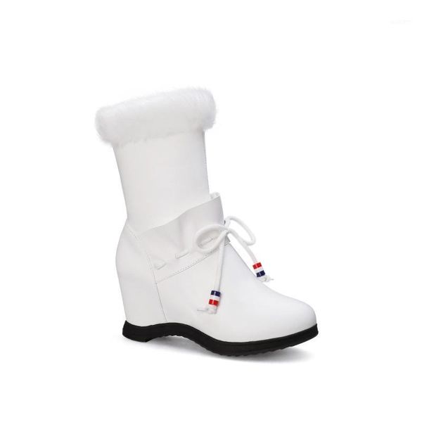 boots snow women shoes casual hair winter warm sweet girl heighten1, Black