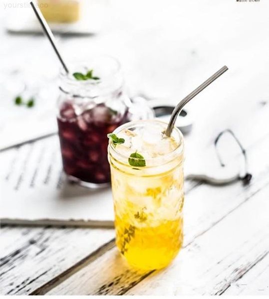 straight bent and stainless straws metal steel straw party wedding bar drinking tools