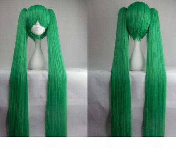 european and american fashion female hatsune future blue-green long hair long straight hair double ponytail wigs, Black
european and american fashion female hatsune future blue-green long hair long straight hair double ponytail wigs, Black