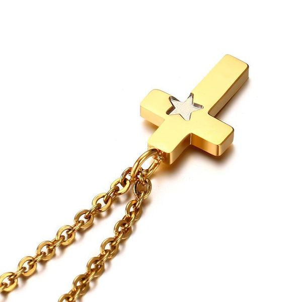qwc ln70 stainless steel necklace sell gold color single 20mm pentagram cross gift women jewelry q1209, Bronze;silver
qwc ln70 stainless steel necklace sell gold color single 20mm pentagram cross gift women jewelry q1209, Bronze;silver