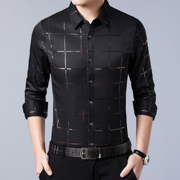 2020 spring men's plaid long sleeve shirt luxury slim fit tuxedo shirts men fashion social dress shirts camisas masculina, White;black
2020 spring men's plaid long sleeve shirt luxury slim fit tuxedo shirts men fashion social dress shirts camisas masculina, White;black