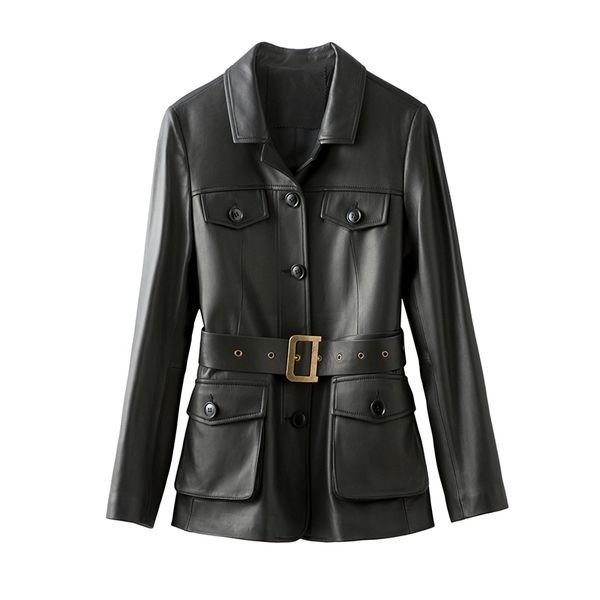 women's leather genuine spring-fall, sheepskin, jacket, sleek, coat rack, korean style, mujer 2020 chaquettes bwgo, Black
women's leather genuine spring-fall, sheepskin, jacket, sleek, coat rack, korean style, mujer 2020 chaquettes bwgo, Black