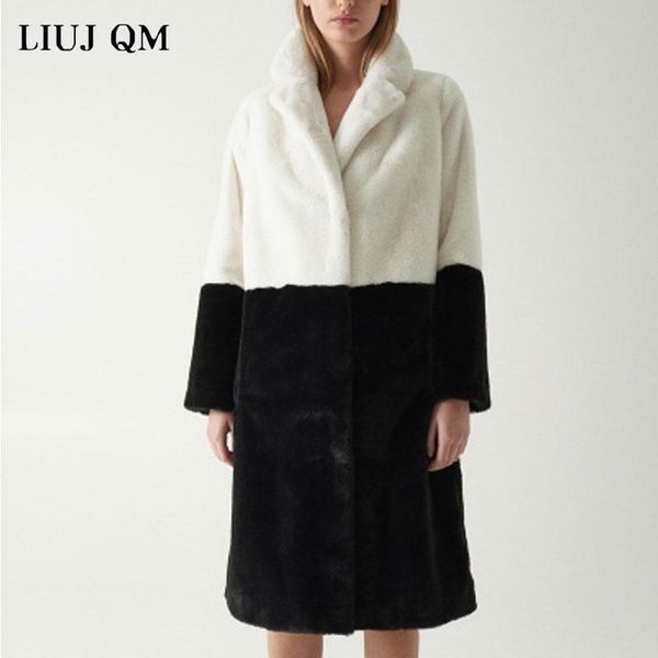 women's fur & faux winter warm parka women long coat sheep shearing luxury lapel overcoat thicken jackets fake animal plush, Black
women's fur & faux winter warm parka women long coat sheep shearing luxury lapel overcoat thicken jackets fake animal plush, Black