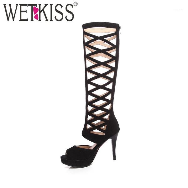 wetkiss summer high heels knee high women boots peep toe thin heel cutout zip footwear 2020 fashion ladies platform shoes1, Black
wetkiss summer high heels knee high women boots peep toe thin heel cutout zip footwear 2020 fashion ladies platform shoes1, Black