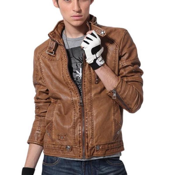brand motorcycle leather jacket men men's leather coat jaqueta de couro masculina mens washed autumn jacket, Black
brand motorcycle leather jacket men men's leather coat jaqueta de couro masculina mens washed autumn jacket, Black