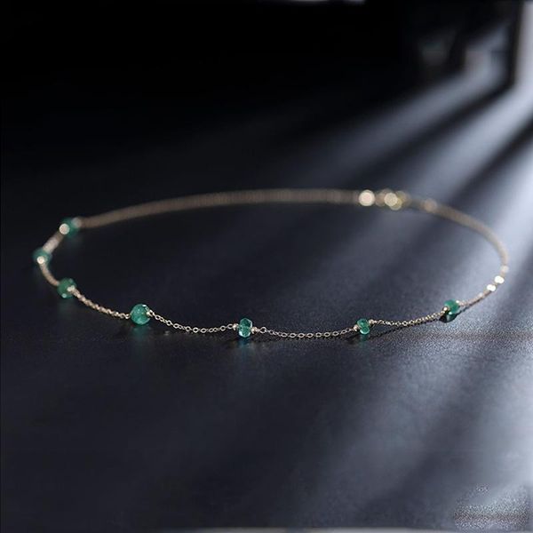 daimi 14k gold filled emerald pendant gypsophila necklace female clavicle chain necklace, Silver
daimi 14k gold filled emerald pendant gypsophila necklace female clavicle chain necklace, Silver
