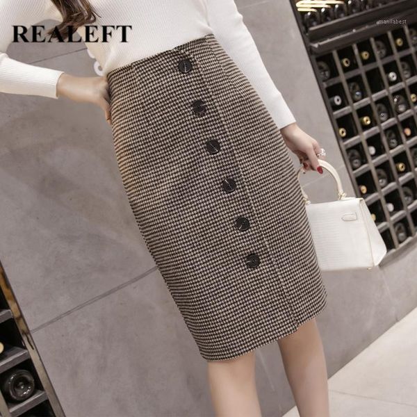 realeft new 2020 autumn winter chic woolen plaid sheath wrap skirts vintage single-breasted high waist pencil midi skirts female1, Black
realeft new 2020 autumn winter chic woolen plaid sheath wrap skirts vintage single-breasted high waist pencil midi skirts female1, Black