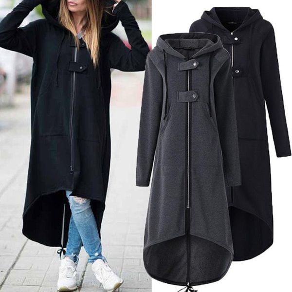 fashion women coats fall winter casual solid warm jacket hat clothes plus size coats outerwear office lady long loose overcoat, Black
fashion women coats fall winter casual solid warm jacket hat clothes plus size coats outerwear office lady long loose overcoat, Black