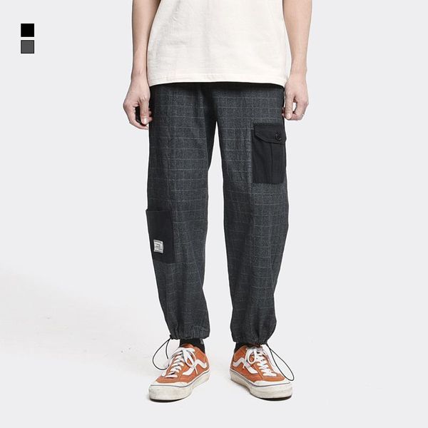 men's fashion label elastic waist drawstring trouser leg sports casual loose leggings, Blue
men's fashion label elastic waist drawstring trouser leg sports casual loose leggings, Blue