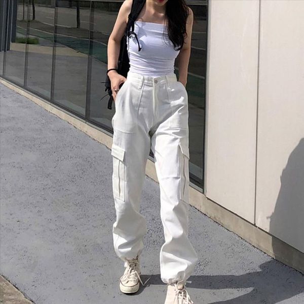 big pockets cargo pants women high waist loose trousers women solid pink black white pants pantalones mujer deporte g3
big pockets cargo pants women high waist loose trousers women solid pink black white pants pantalones mujer deporte g3