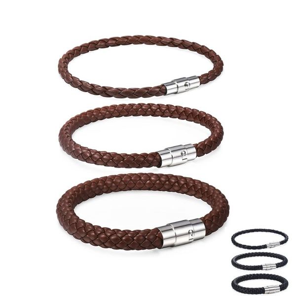 6pcs/set bracelets for women men 9inch 4 6 8mm wide man-made leather bracelet braided cord rope bangle wristband llbm119, Black
6pcs/set bracelets for women men 9inch 4 6 8mm wide man-made leather bracelet braided cord rope bangle wristband llbm119, Black