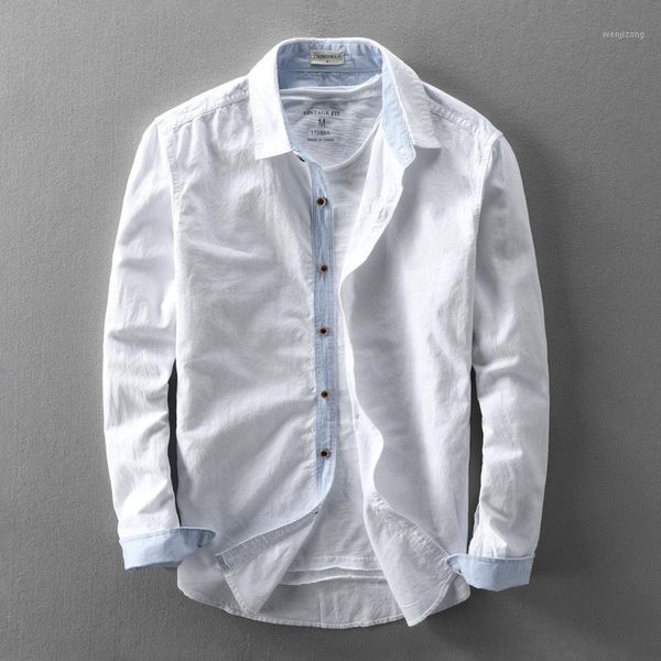 spring summer white men's 100% cotton shirt long sleeve casual shirts for men vintage clothes chemise homme kj57771, White;black
spring summer white men's 100% cotton shirt long sleeve casual shirts for men vintage clothes chemise homme kj57771, White;black