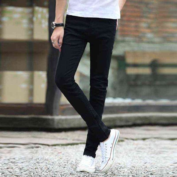 men elastic force jeans man self-cultivation bound feet leisure directly cuffless trousers male trend black dirt proof jeans, Blue 
men elastic force jeans man self-cultivation bound feet leisure directly cuffless trousers male trend black dirt proof jeans, Blue