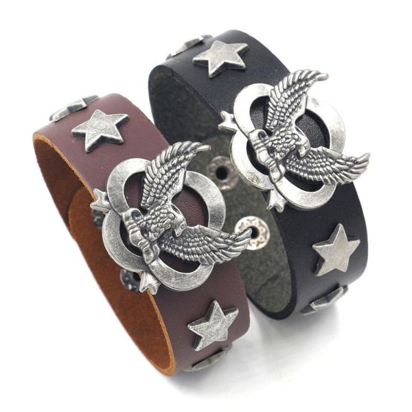 2021 new design punk style leather bracelet for men rider eagle cute men's bracelet and leather, Golden;silver
2021 new design punk style leather bracelet for men rider eagle cute men's bracelet and leather, Golden;silver