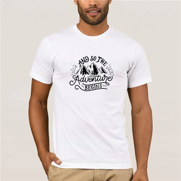 men's fashion style t-shirt and so the adventure begins t shirt wild hiking camp, White;black
men's fashion style t-shirt and so the adventure begins t shirt wild hiking camp, White;black