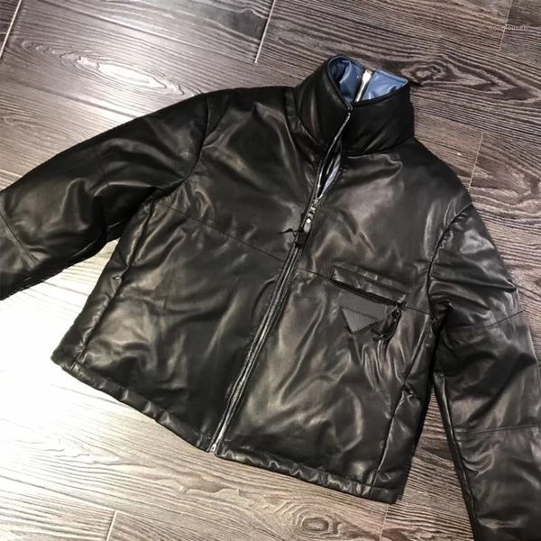 genuine lambskin down jacket ladies real leather down jacket1, Black