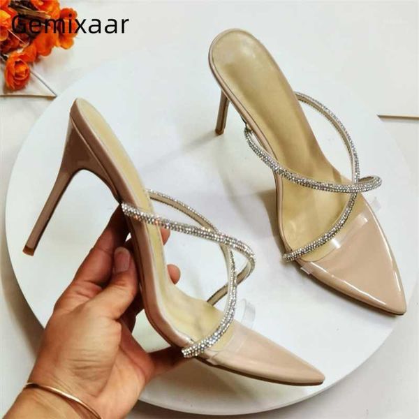 summer 2020 narrow band runway shoes woman stiletto heel point toe pvc transparent rhinestone crystal slippers women1, Black
summer 2020 narrow band runway shoes woman stiletto heel point toe pvc transparent rhinestone crystal slippers women1, Black
