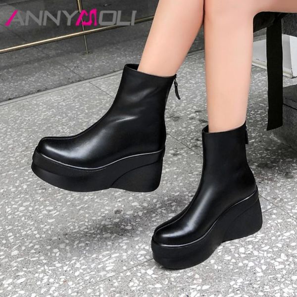 boots annymoli winter ankle women natural genuine leather platform wedge heels short zip extreme high heel shoes ladies 39, Black
boots annymoli winter ankle women natural genuine leather platform wedge heels short zip extreme high heel shoes ladies 39, Black