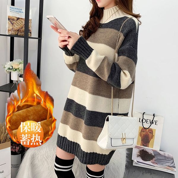 no 2021 velvet/plus velvet thick women's fall and winter new striped nightgown lazy loose wind long 1 6vfa, White;black
no 2021 velvet/plus velvet thick women's fall and winter new striped nightgown lazy loose wind long 1 6vfa, White;black