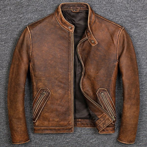brand classic casual style cowhide jacket,mens 100% genuine leather clothesvintage quality biker leather coat. 201116, Black
brand classic casual style cowhide jacket,mens 100% genuine leather clothesvintage quality biker leather coat. 201116, Black