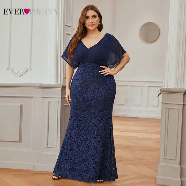 plus size dress ever pretty elegant mermaid v neck lace formal dresses evening gown navy blue long evening dress 2020 lj201125, White;black
plus size dress ever pretty elegant mermaid v neck lace formal dresses evening gown navy blue long evening dress 2020 lj201125, White;black