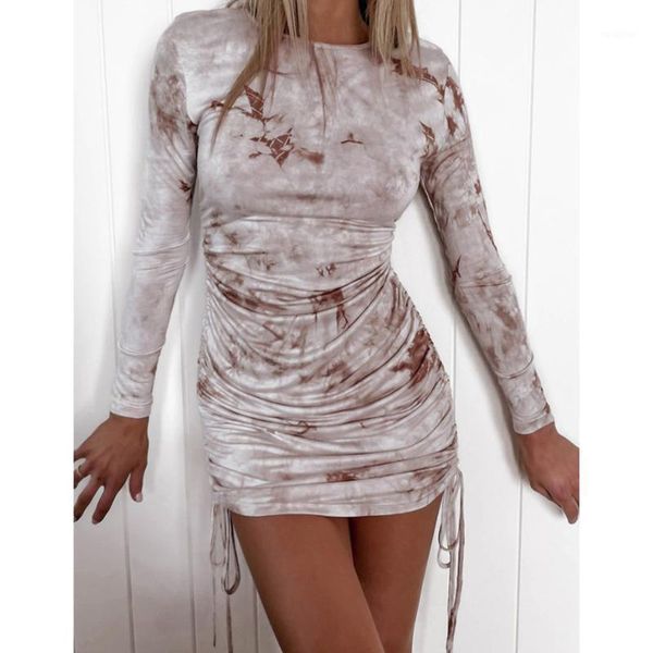 mini dress women casual o neck tie dye print long sleeve shrinkage drawstring bodycon dress fashion club party ladies1, Black;gray
mini dress women casual o neck tie dye print long sleeve shrinkage drawstring bodycon dress fashion club party ladies1, Black;gray